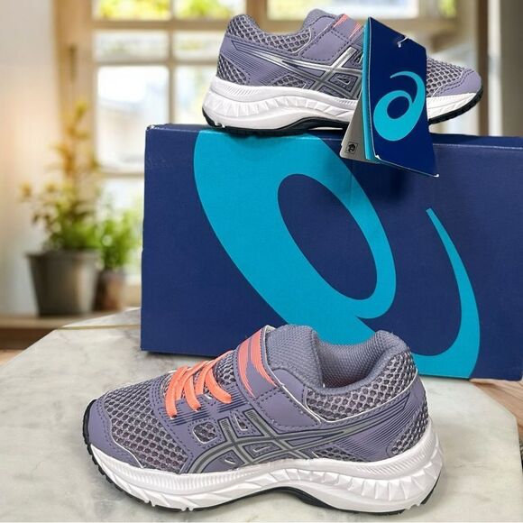 ASICS Youth Girl's CONTEND 5 PS ASH ROCK/SILVER Athletic Shoes Size 10 EU 27 - Picture 7 of 12